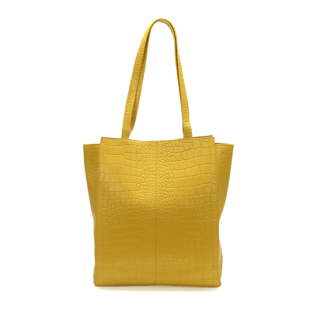 Yellow Crocodile pattern bag